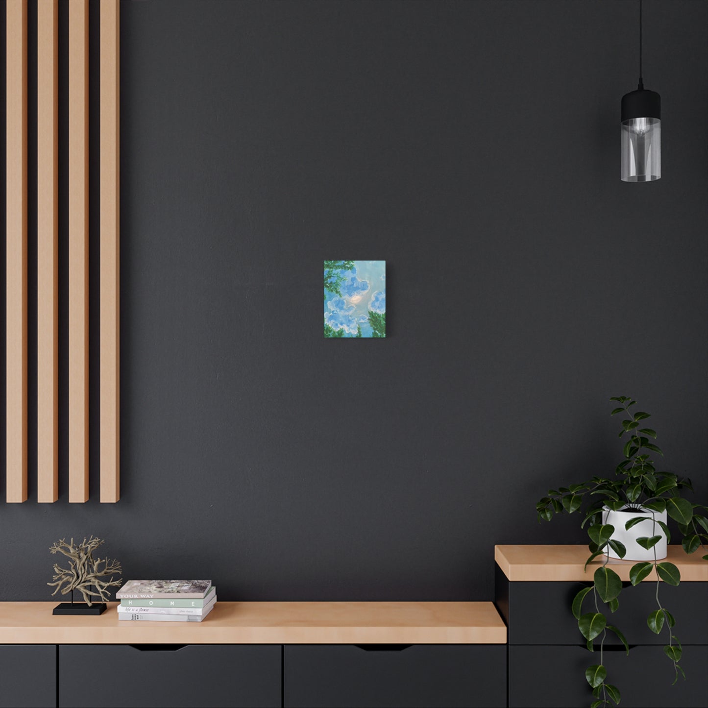 Looking up to the Sky - Original Painting Canvas Print; optimistic reminder to put in your space