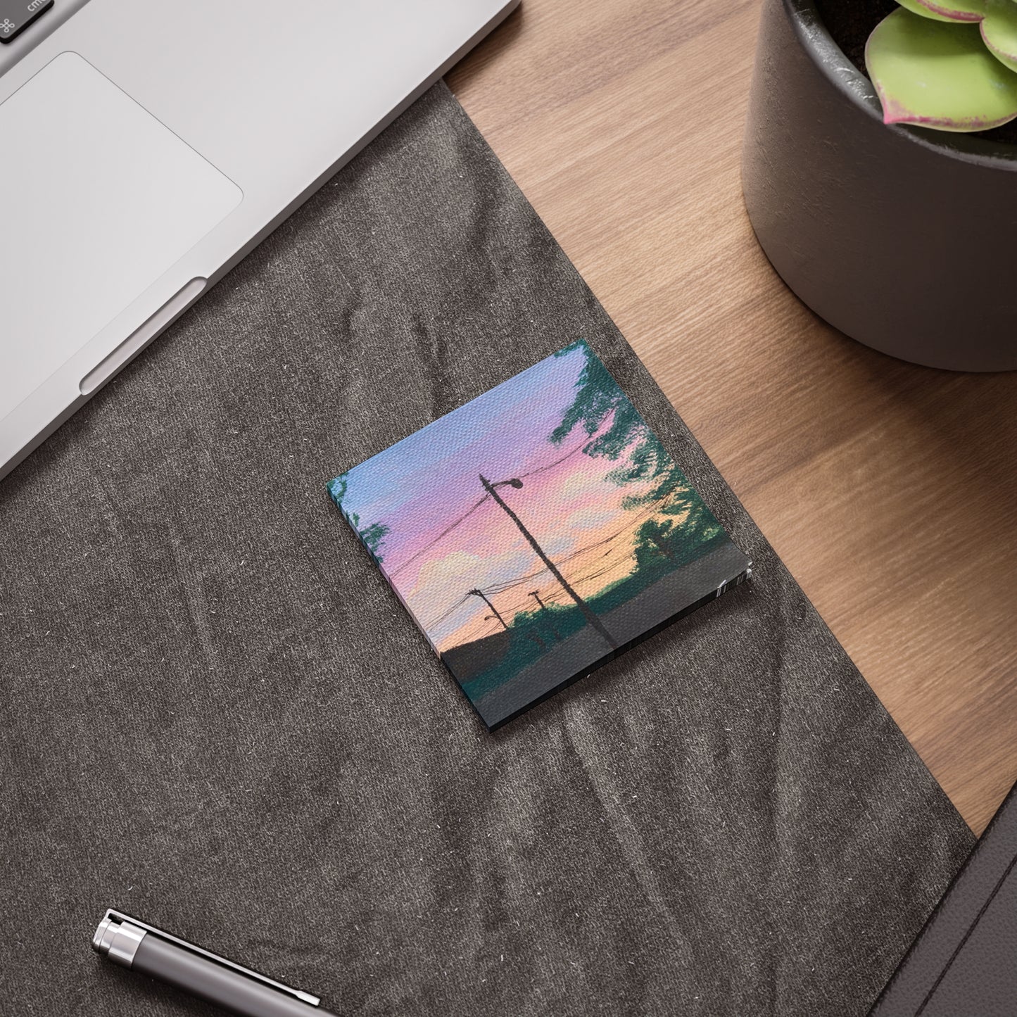 Sunset Suburb Painting Post-it Note Pads | Artistic Sticky Notes for Organization, Gifts, Office Decor, Home, & Study