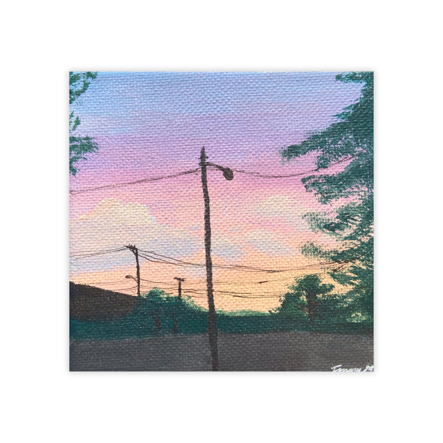 Sunset Suburb Painting Post-it Note Pads | Artistic Sticky Notes for Organization, Gifts, Office Decor, Home, & Study