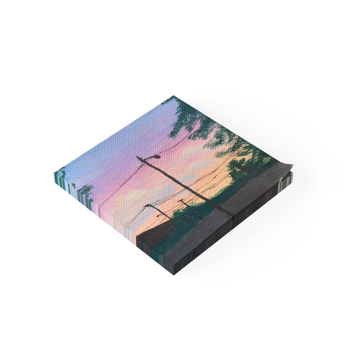 Sunset Suburb Painting Post-it Note Pads | Artistic Sticky Notes for Organization, Gifts, Office Decor, Home, & Study