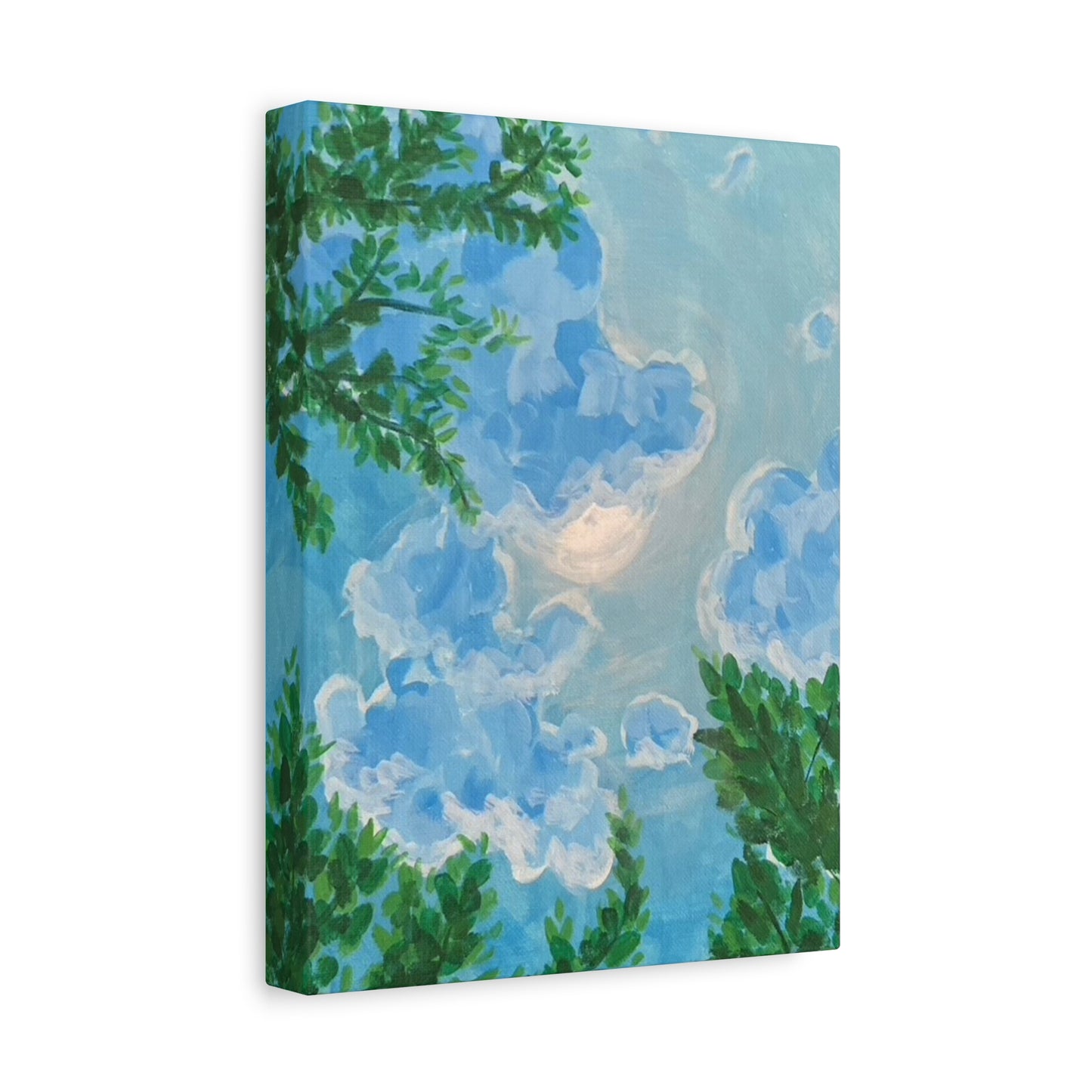 Looking up to the Sky - Original Painting Canvas Print; optimistic reminder to put in your space