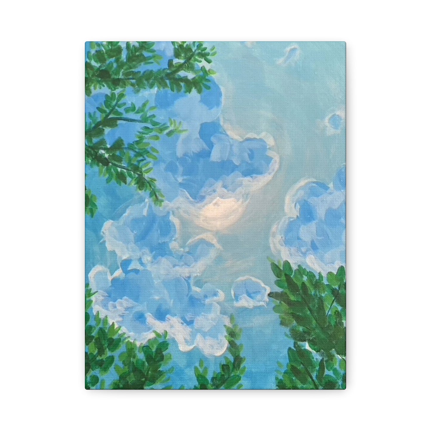 Looking up to the Sky - Original Painting Canvas Print; optimistic reminder to put in your space