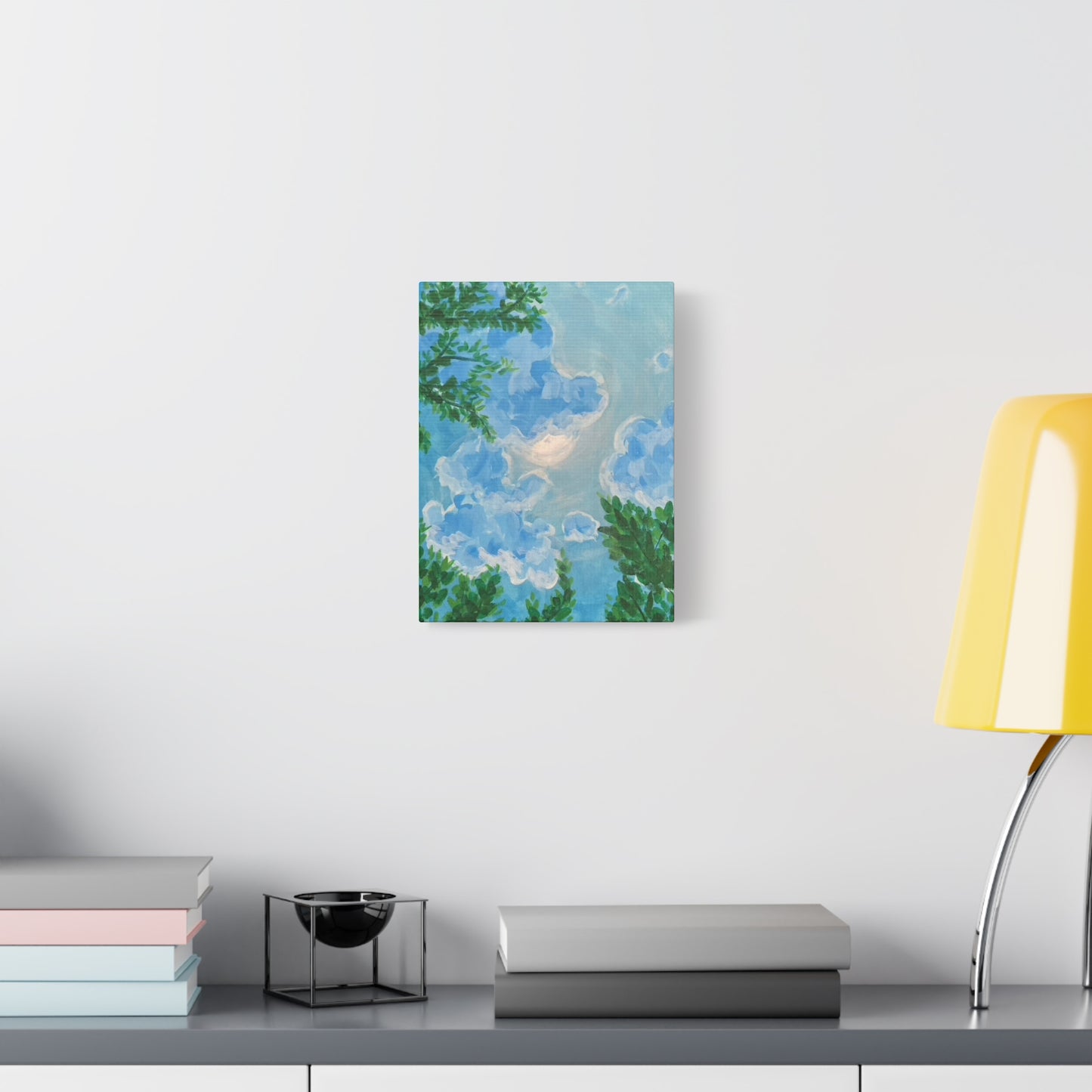 Looking up to the Sky - Original Painting Canvas Print; optimistic reminder to put in your space