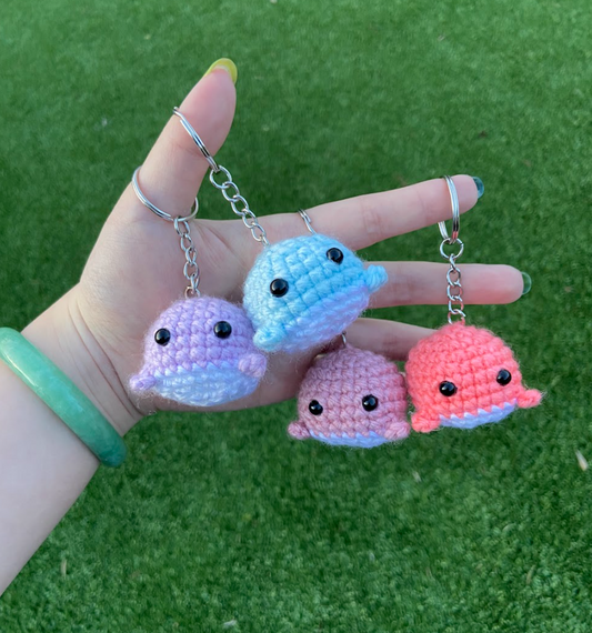 Crochet Whale Key Chain