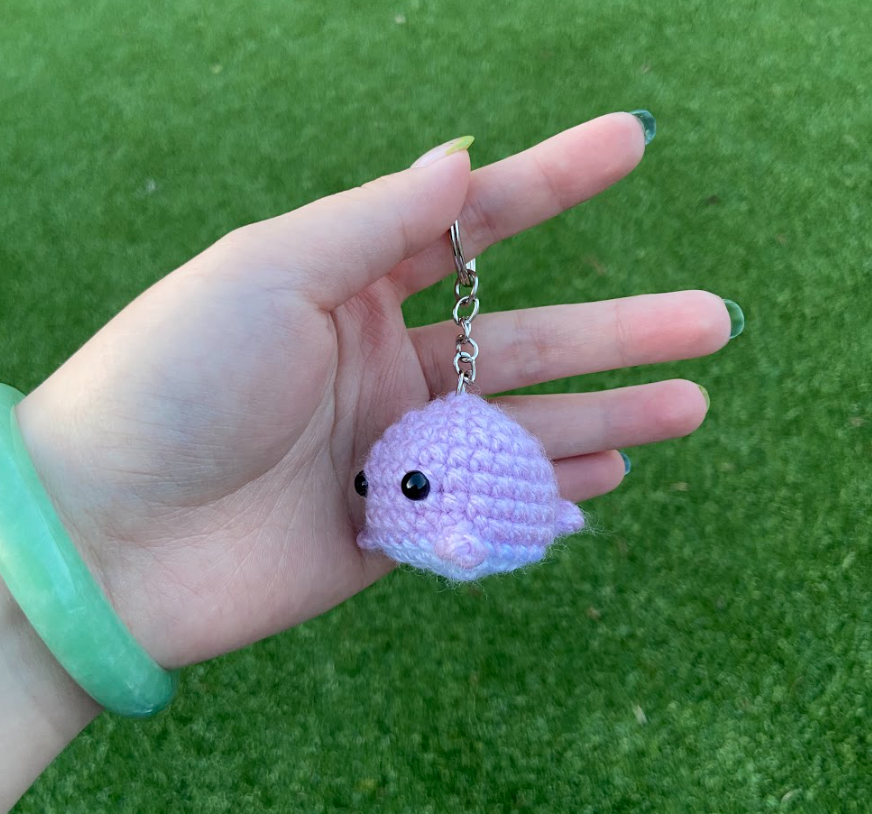 Crochet Whale Key Chain