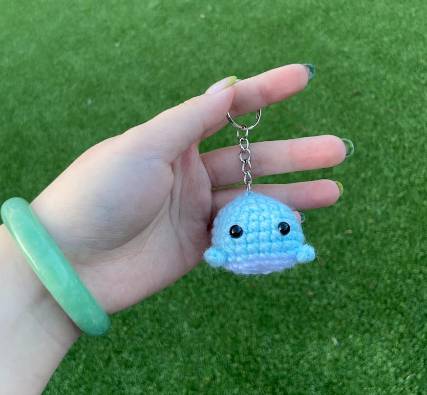 Crochet Whale Key Chain