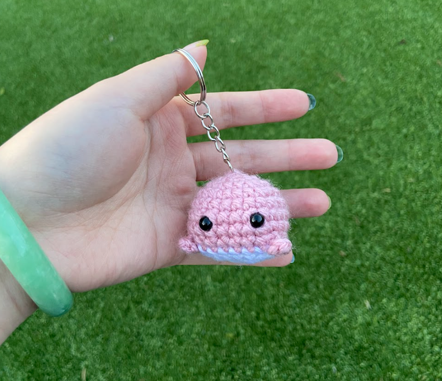 Crochet Whale Key Chain