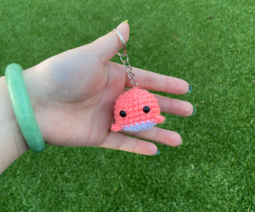 Crochet Whale Key Chain